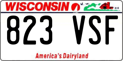 WI license plate 823VSF
