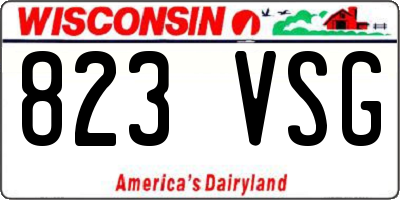 WI license plate 823VSG