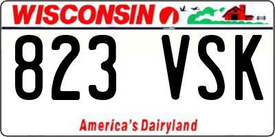 WI license plate 823VSK