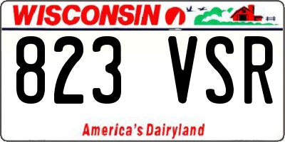 WI license plate 823VSR