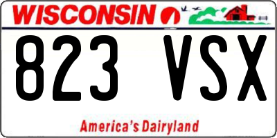 WI license plate 823VSX