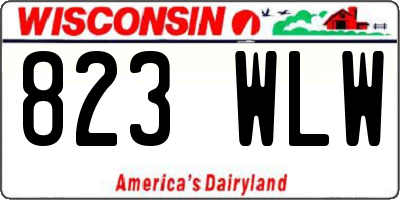 WI license plate 823WLW