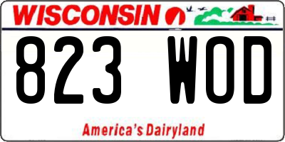 WI license plate 823WOD
