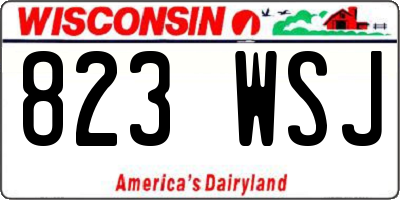 WI license plate 823WSJ