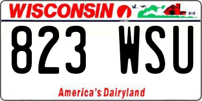 WI license plate 823WSU