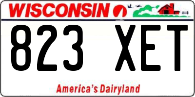 WI license plate 823XET