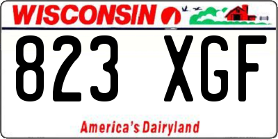 WI license plate 823XGF