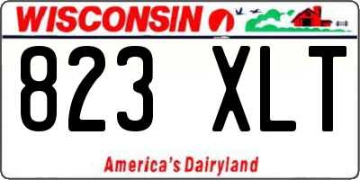 WI license plate 823XLT