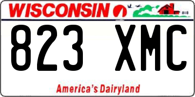 WI license plate 823XMC