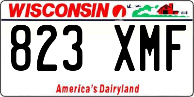 WI license plate 823XMF
