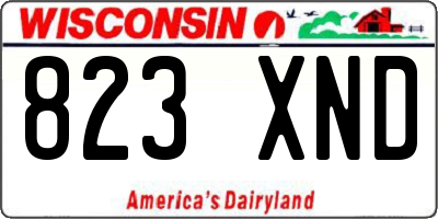 WI license plate 823XND