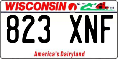 WI license plate 823XNF