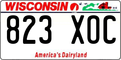 WI license plate 823XOC