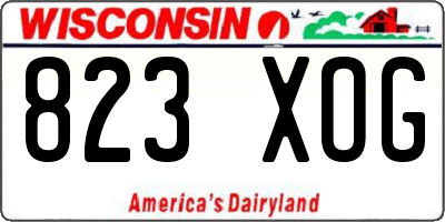 WI license plate 823XOG