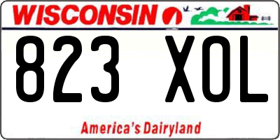 WI license plate 823XOL