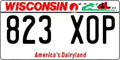 WI license plate 823XOP