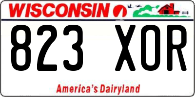 WI license plate 823XOR