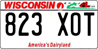 WI license plate 823XOT