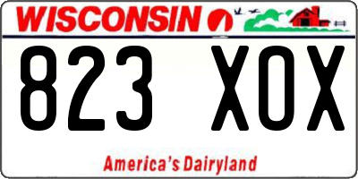 WI license plate 823XOX