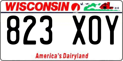 WI license plate 823XOY