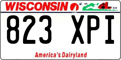 WI license plate 823XPI