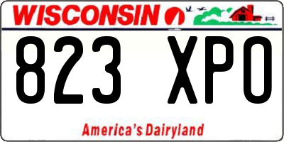 WI license plate 823XPO