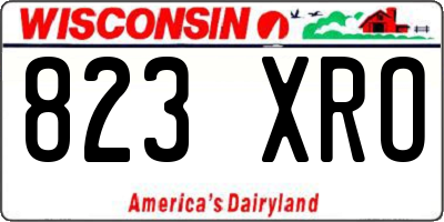 WI license plate 823XRO