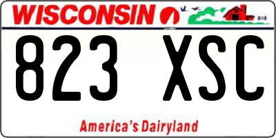 WI license plate 823XSC