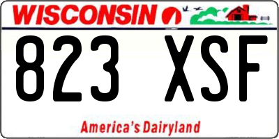 WI license plate 823XSF