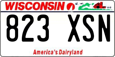 WI license plate 823XSN