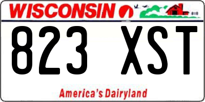 WI license plate 823XST