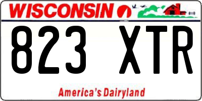 WI license plate 823XTR