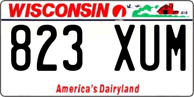 WI license plate 823XUM