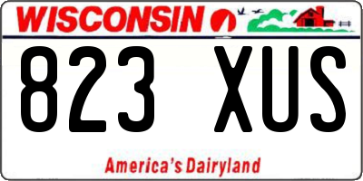 WI license plate 823XUS