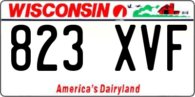 WI license plate 823XVF