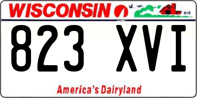 WI license plate 823XVI