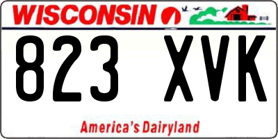 WI license plate 823XVK