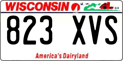 WI license plate 823XVS