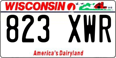 WI license plate 823XWR