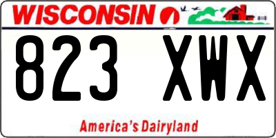 WI license plate 823XWX