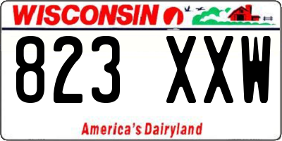 WI license plate 823XXW