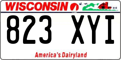 WI license plate 823XYI