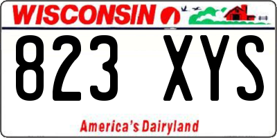WI license plate 823XYS