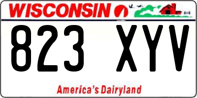 WI license plate 823XYV