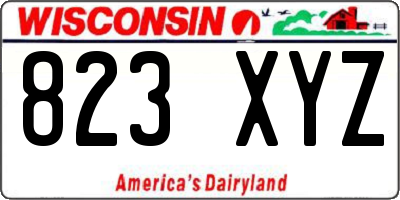 WI license plate 823XYZ