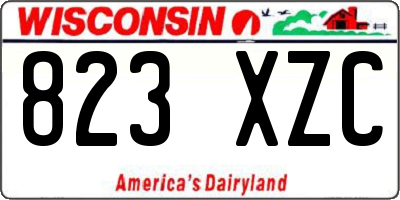 WI license plate 823XZC
