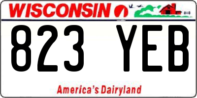 WI license plate 823YEB