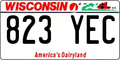 WI license plate 823YEC