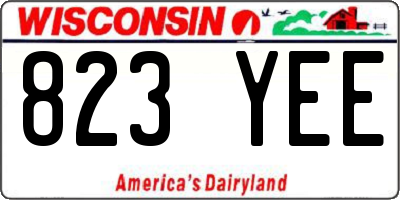 WI license plate 823YEE