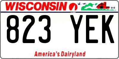 WI license plate 823YEK